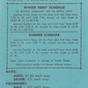 sanibel ferry rate sheet