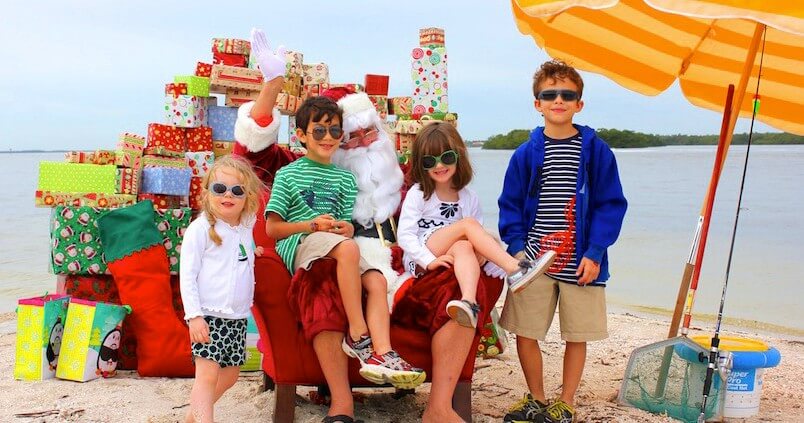 sanibel santa on a boat cruise
